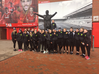 Girls U15 outside Anfield