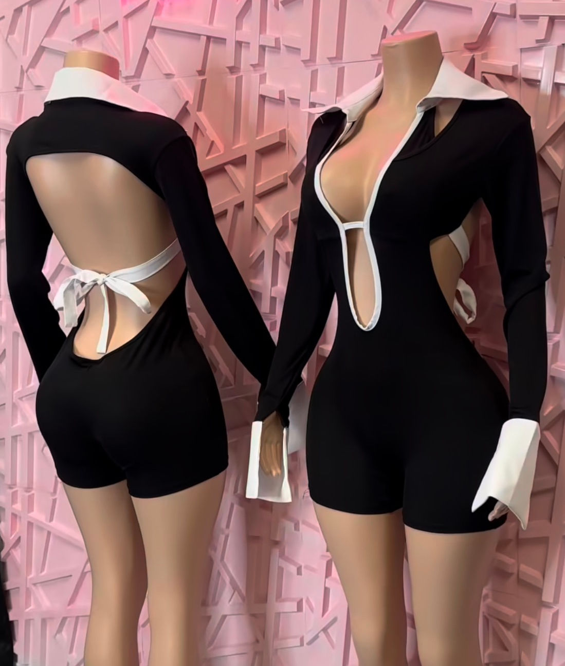 Long sleeve back out romper 