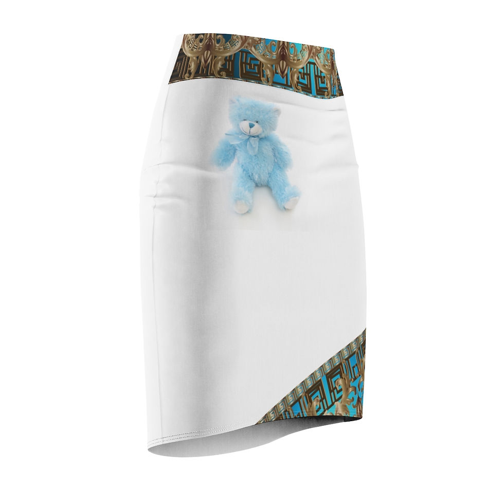 Thumbnail: Women's Pencil Skirt - MY BLUE TEDDY