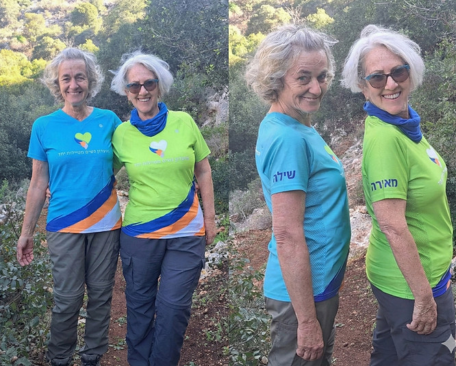 שילה ומאירה חולצת מועדון נשים מטיילות יחד