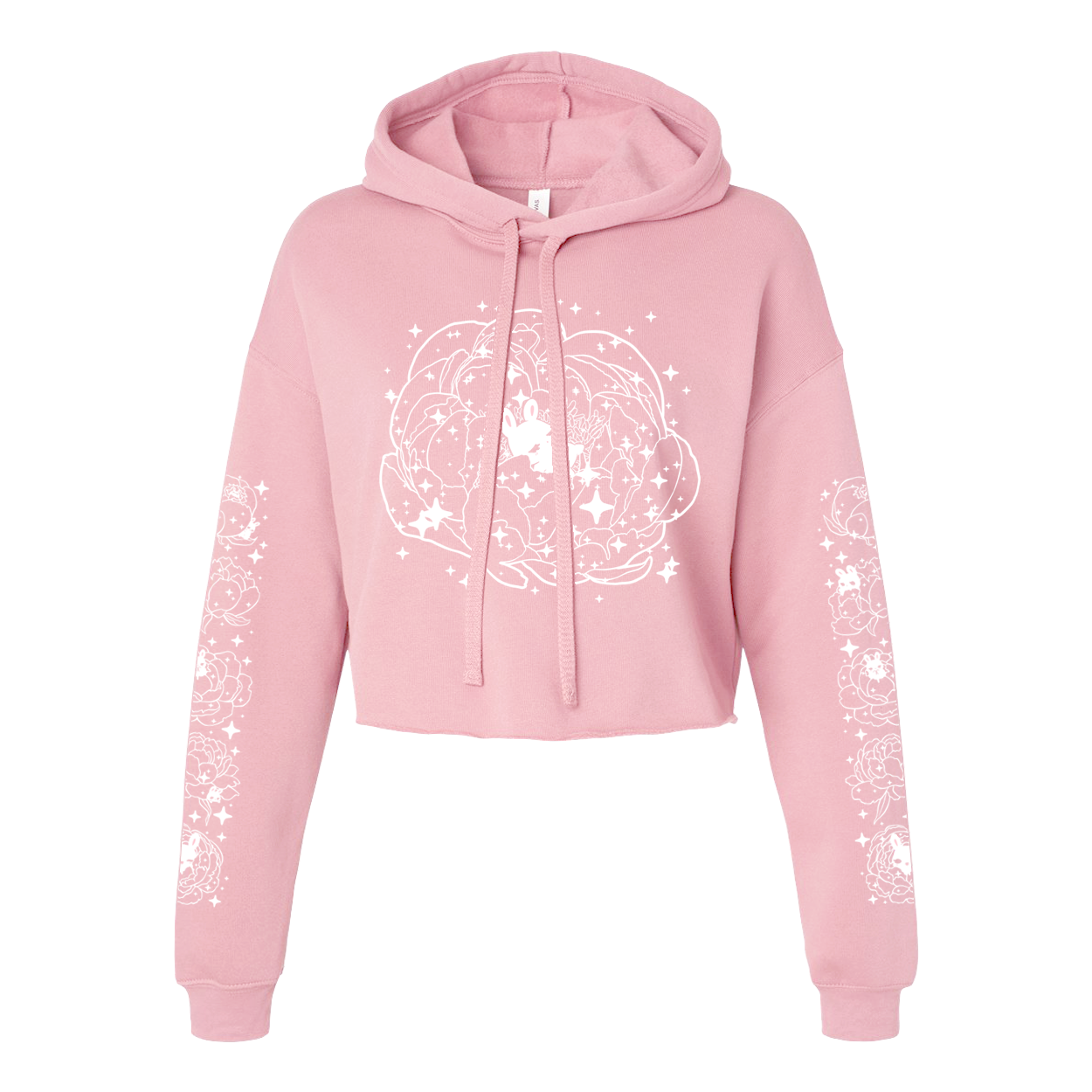 Blooming Bun Crop Hoodie - Light Pink