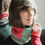 Thumbnail: Cashmere snood in green and red