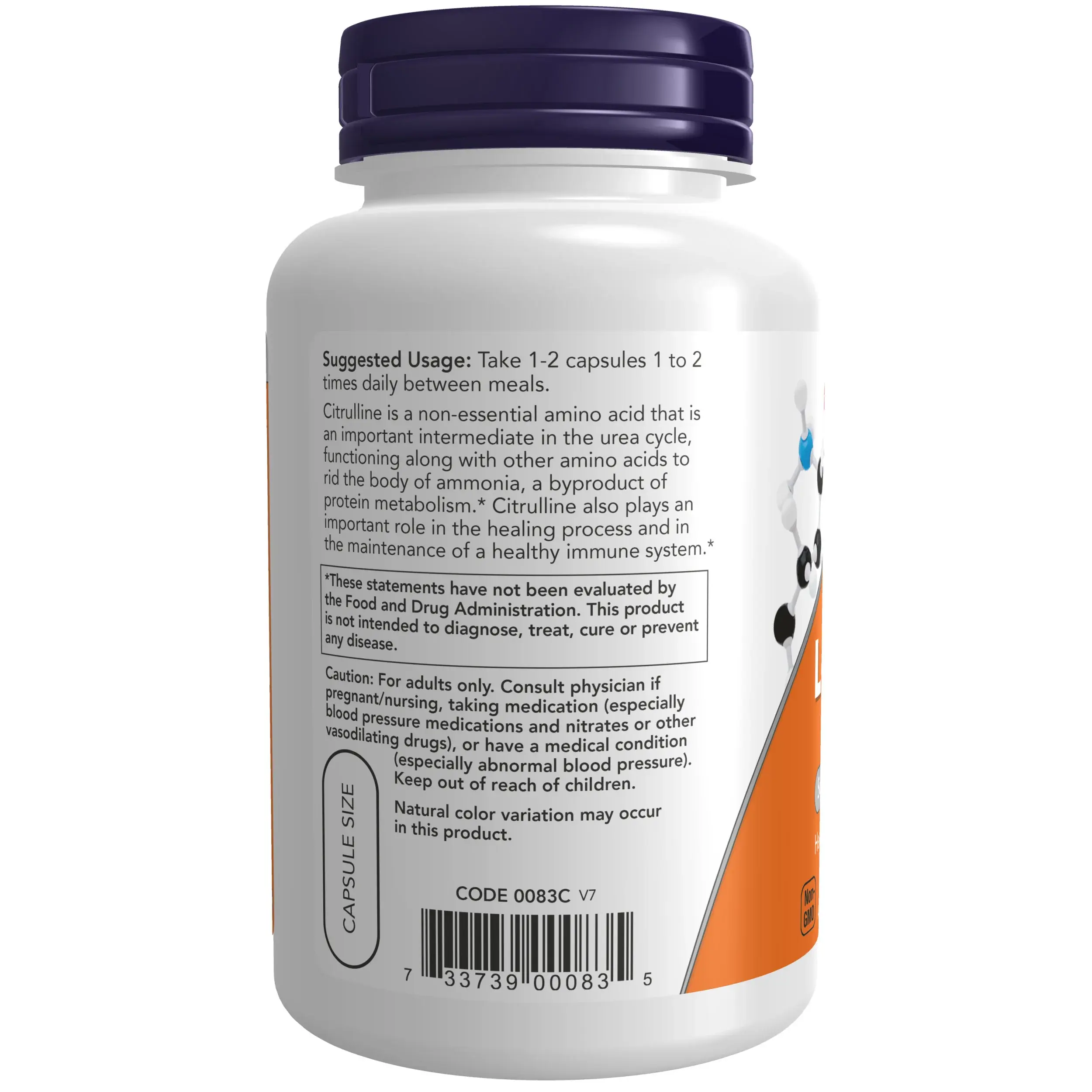 NOW Foods L-Citrulline - 750mg - 90 Veg Capsules