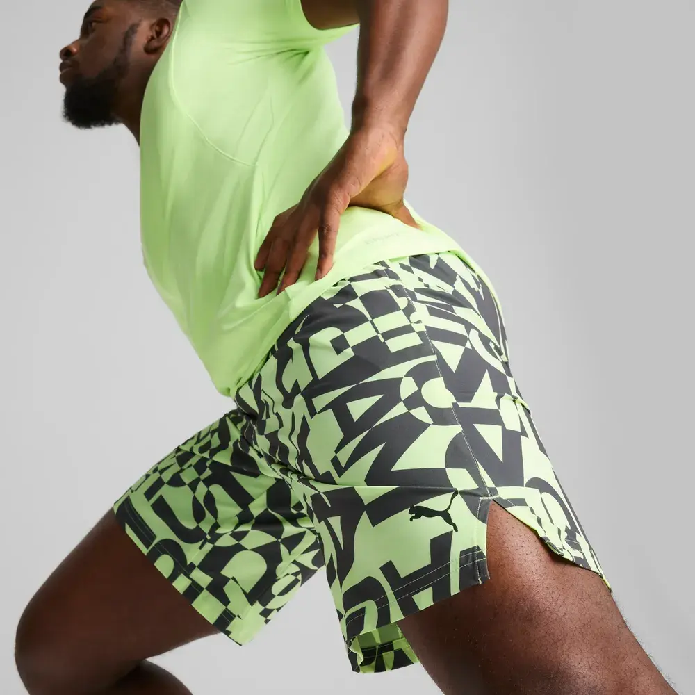PUMA 7" All-Over Print Stretch Woven Training Shorts