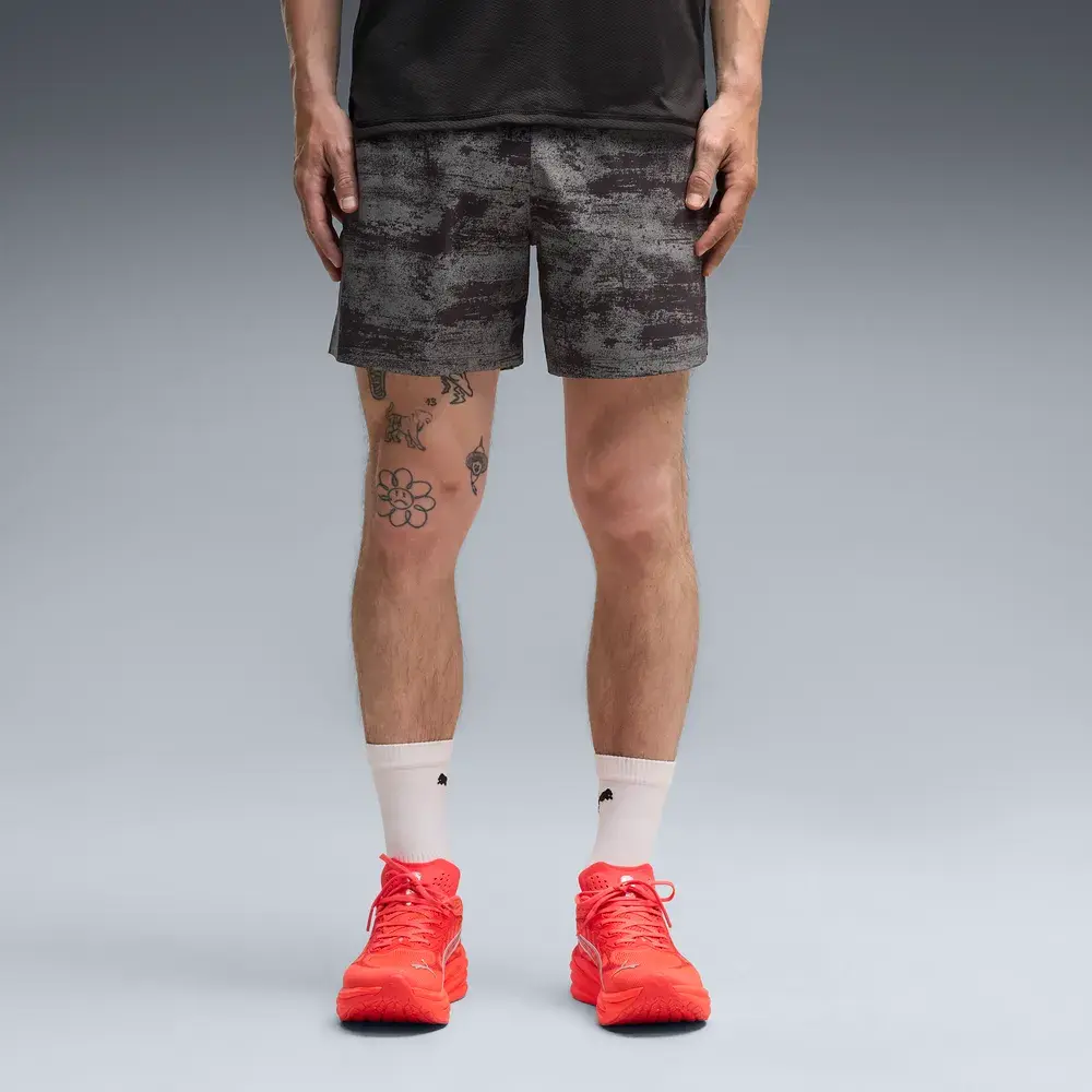 PUMA DreamRun BRIGHTSTRIDE All-Over Print 5-Inch Running Shorts Men
