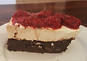Chocolate Brownie and Cheesecake layer cake with Raspberry Compote.JPG