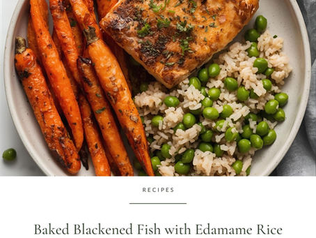 Baked Blackened Fish with Edamame Rice