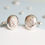 Thumbnail: Handmade Solid Silver Pebble Cufflinks front view 