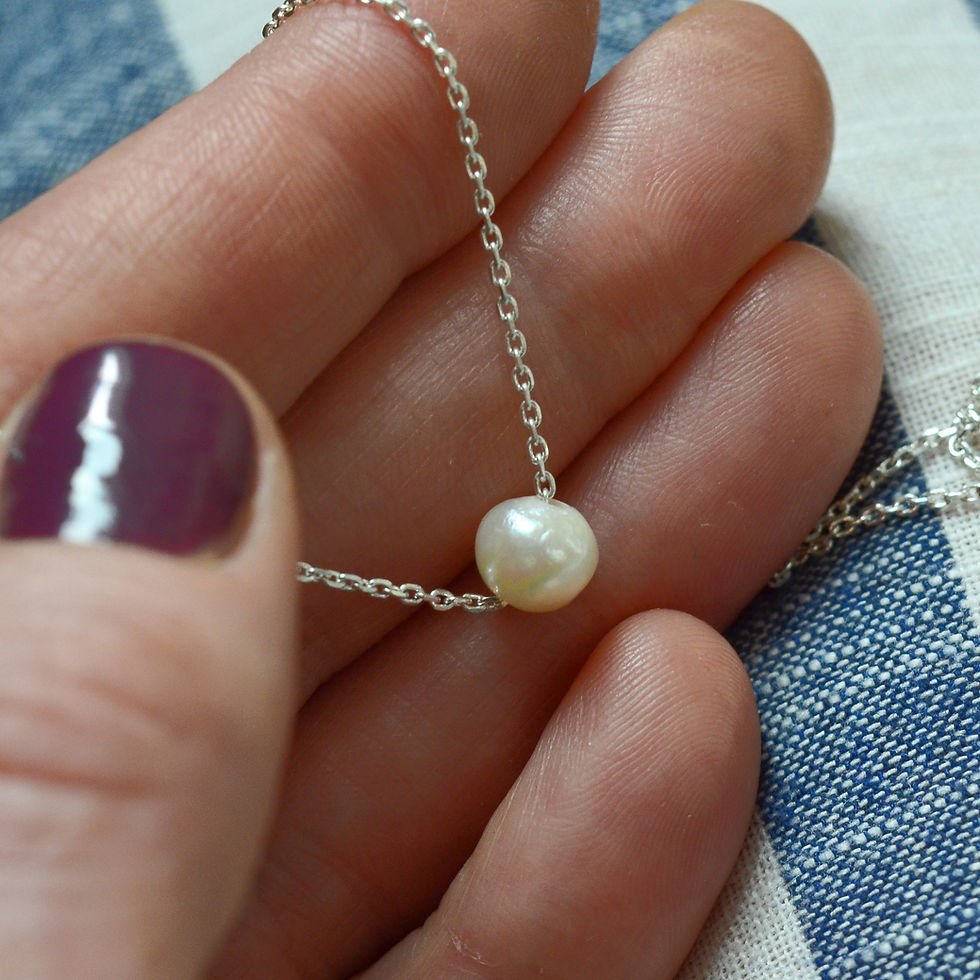 Handmade Sterling Silver Antique Pearl Necklace