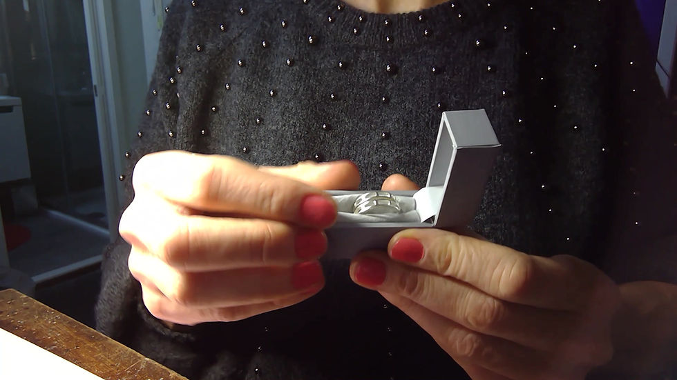 Thumbnail: 'Mondrian' Handmade Silver Hoop Earrings
