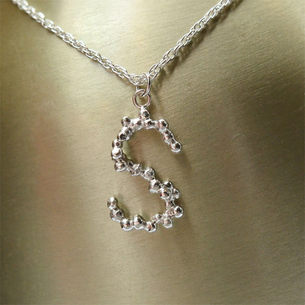 Thumbnail: Personalised Handmade Silver Initial Letter Necklace letter "S"