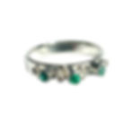 Silver ring commission with emeralds