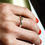 Thumbnail: Handmade Solitaire Sterling Silver Ring with Stone of Choice
 - on model 