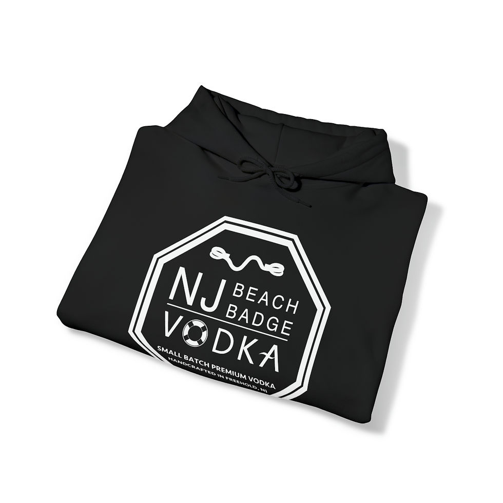 Thumbnail: NJ Beach Badge Vodka Unisex Heavy Blend™ Hooded Sweatshirt