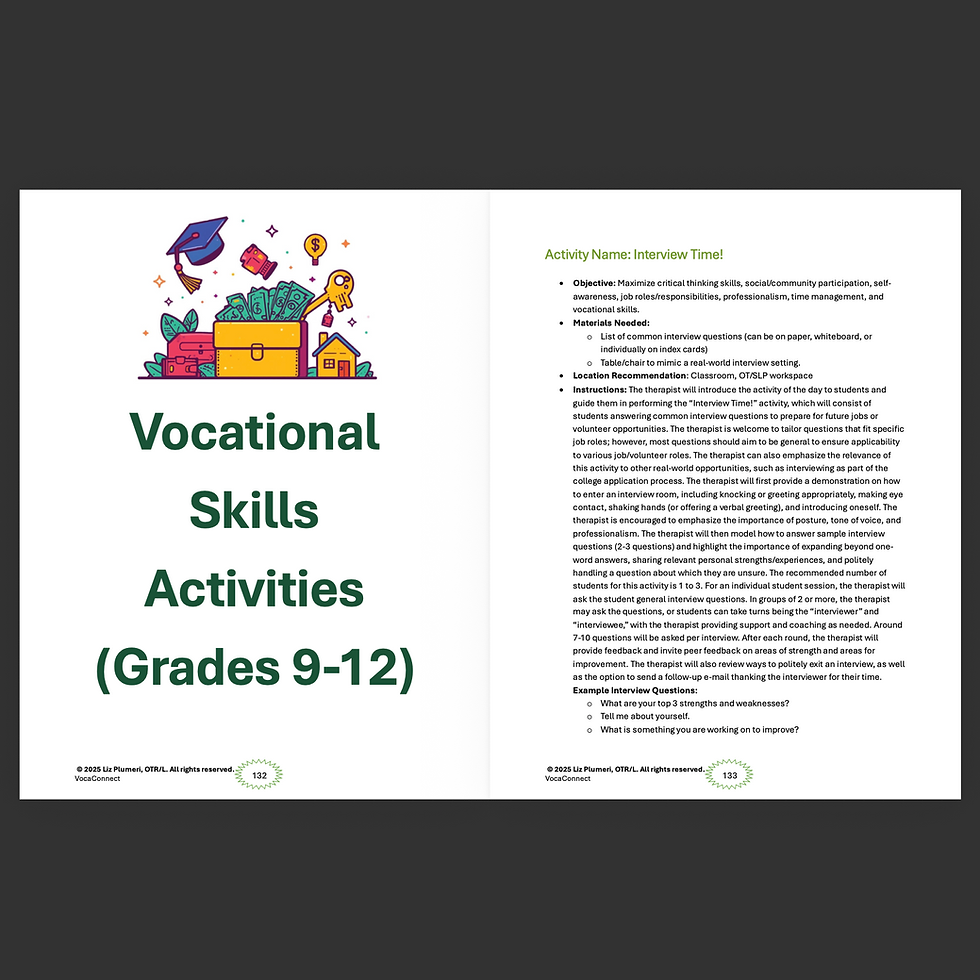 Thumbnail: (9-12) Vocational: Interview Time - Building Independence Through Occupation-Based Learning (The Occupational Therapy Hub)