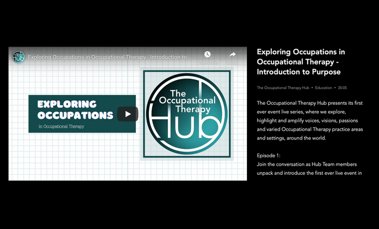 Exploring Occupations in Occupational Therapy - OT Webinars (OT+ Membership on The Occupational Therapy Hub)
