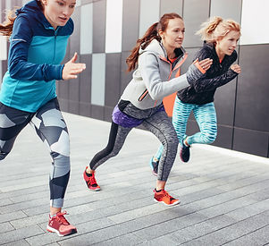 Athetic Women Sprinting