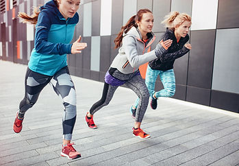 Athetic Women Sprinting