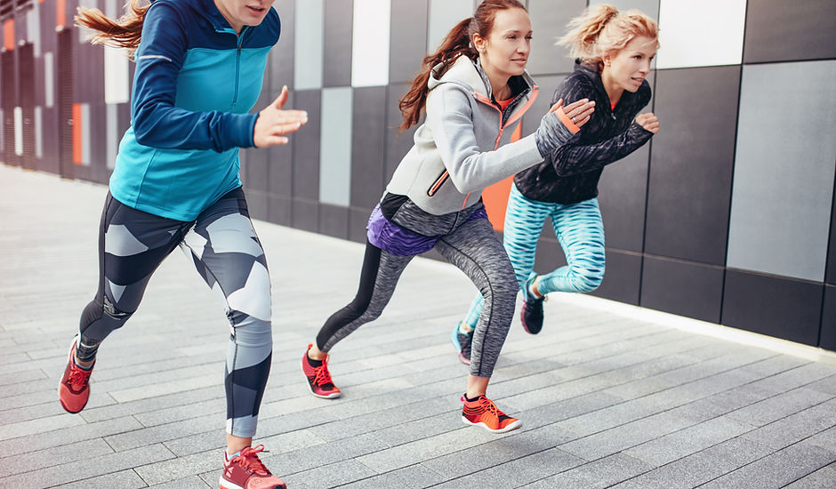 Athetic Women Sprinting