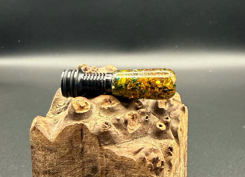 Thumbnail: Gold/blue glitter, long, ribbed 510 (black base)