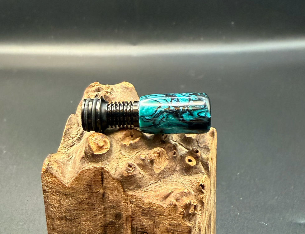 Miniatura: Pearl metallic turquoise, black long, ribbed 510