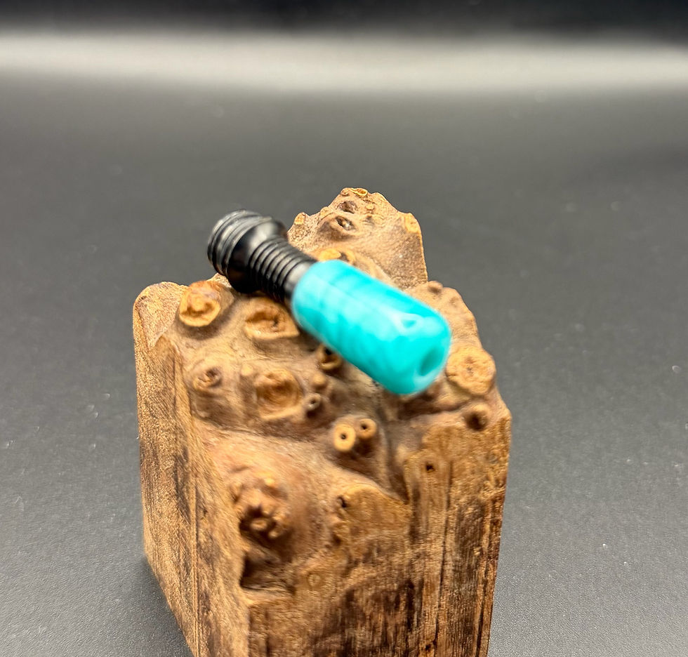 Miniatura: Light blue juma, long, ribbed 510 (black base)