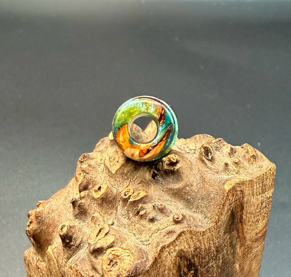 Miniatura: Stabilised pinecone, green resins 510