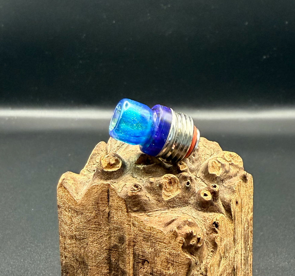 Miniatura: Translucent blue with glitter, pearl purple integrated tip. 