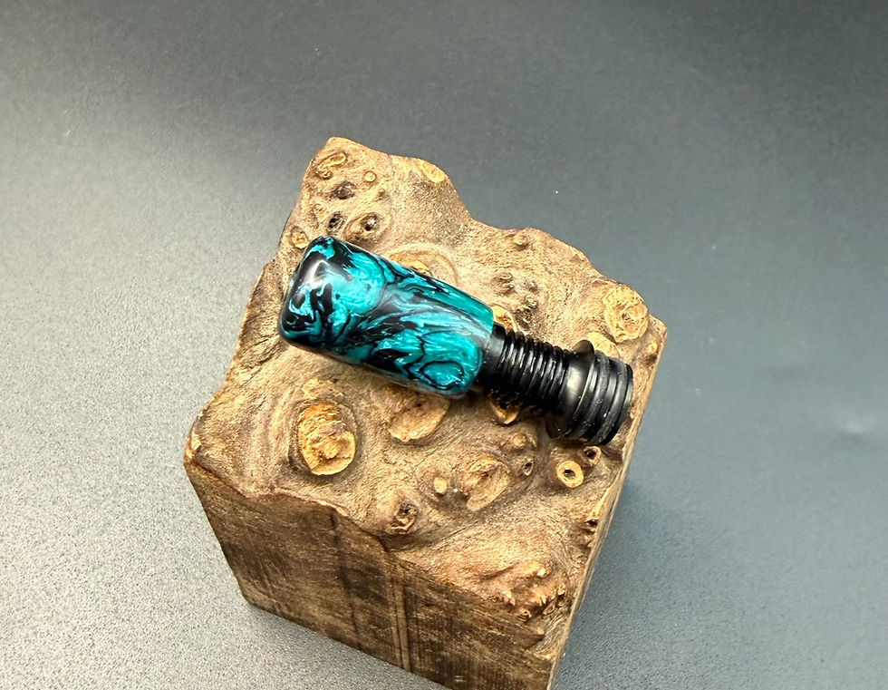Miniatura: Pearl metallic turquoise, black long, ribbed 510