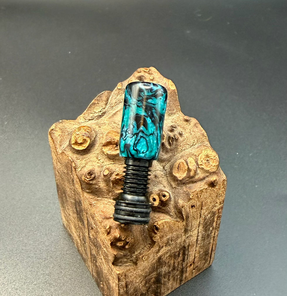 Miniatura: Pearl metallic turquoise, black long, ribbed 510
