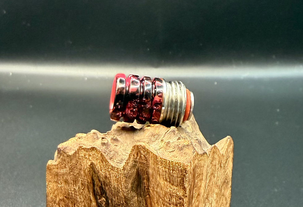 Miniatura: Pink, black, pink leaf integrated tip. 