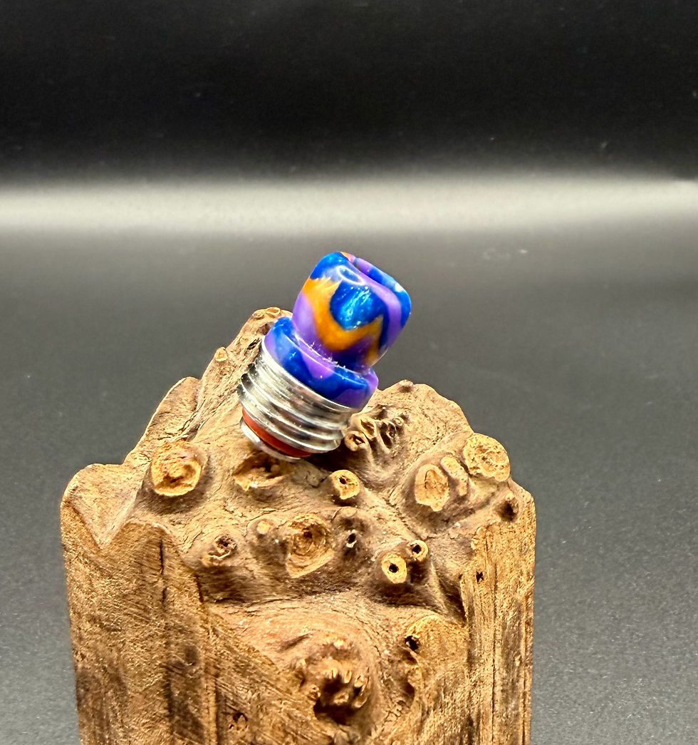 Thumbnail: Pearl blue, purple, gold integrated tip. 