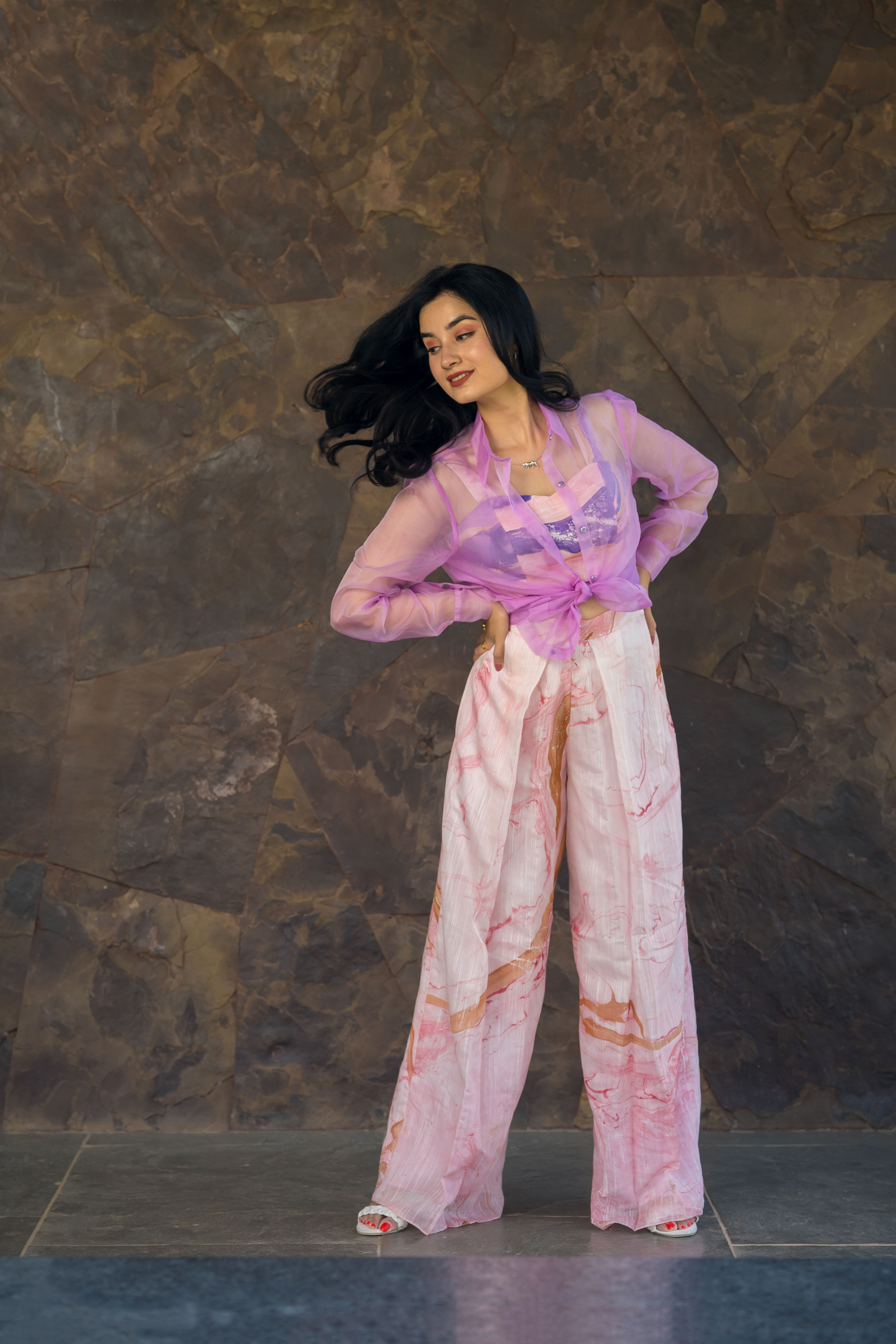 Pink marble print co-ord set