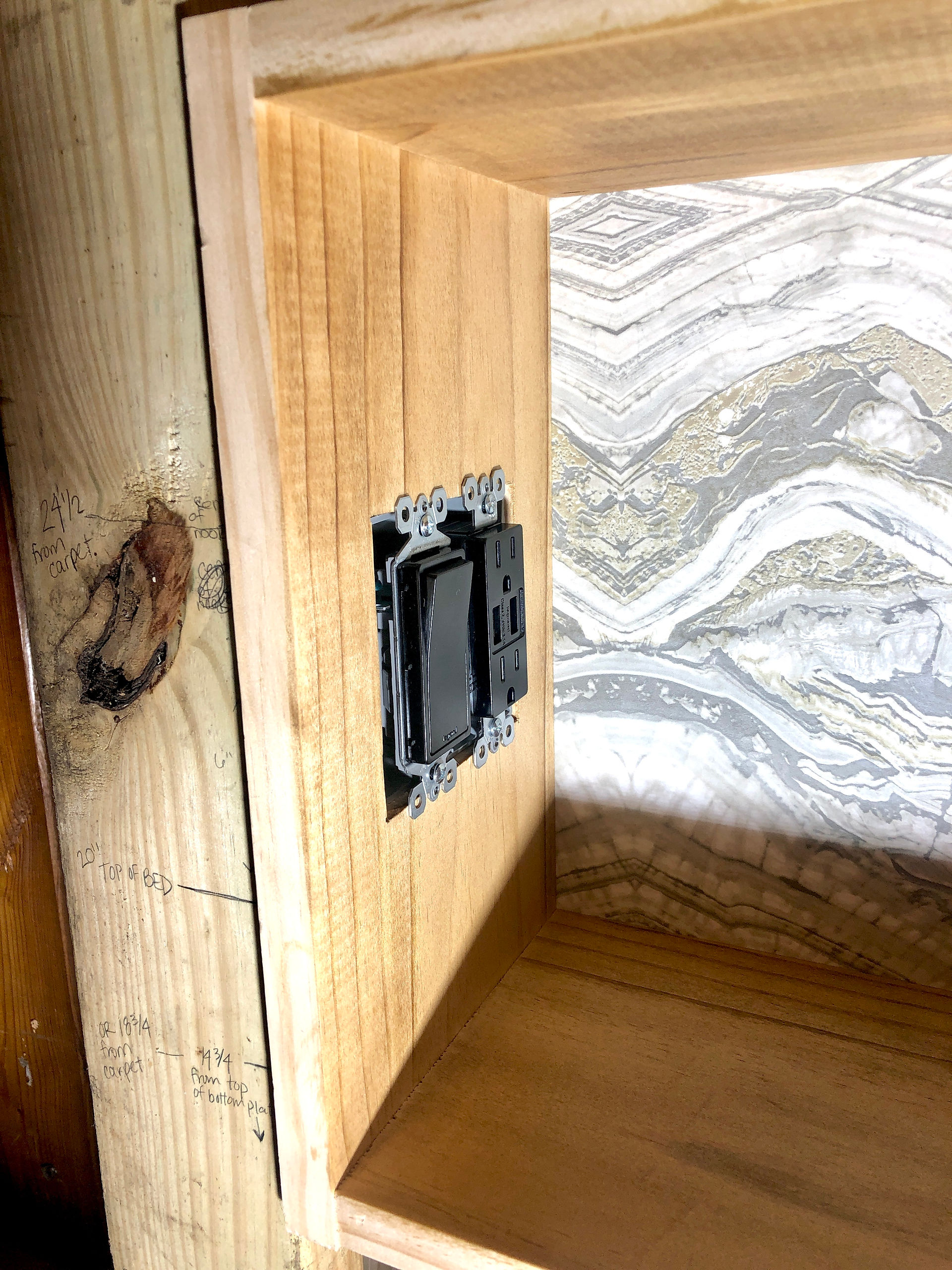 stud wall stud pony wall loft headboard with built in custom nightstands and wall sconces hard wired into the nightstand