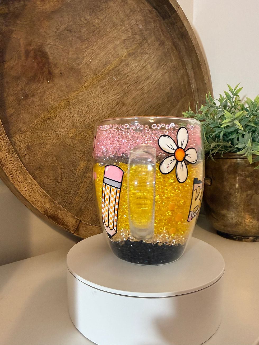 Thumbnail: Glass Mug Gem Filled Pencil Design