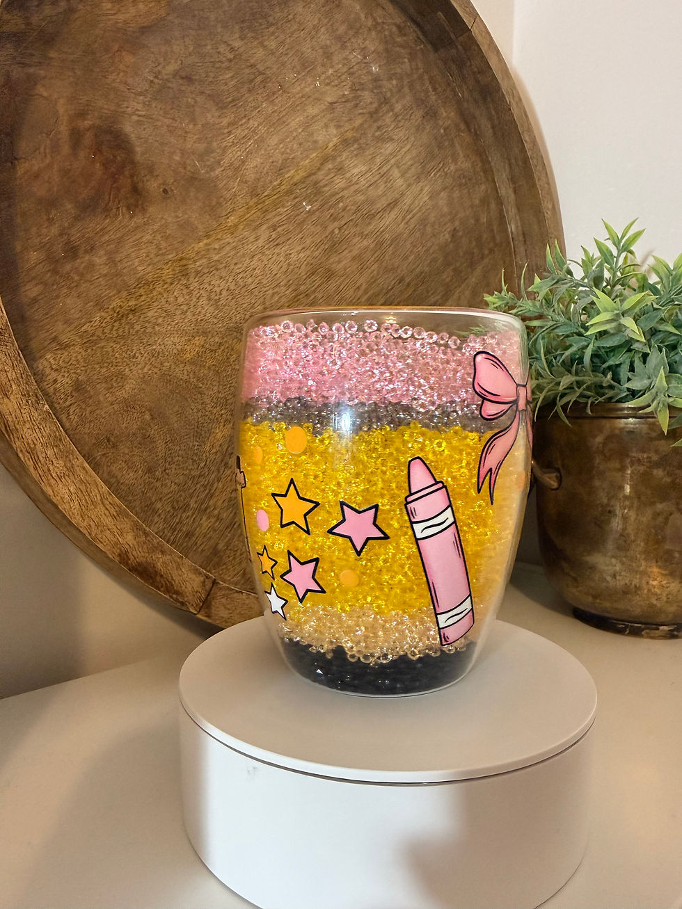 Thumbnail: Glass Mug Gem Filled Pencil Design