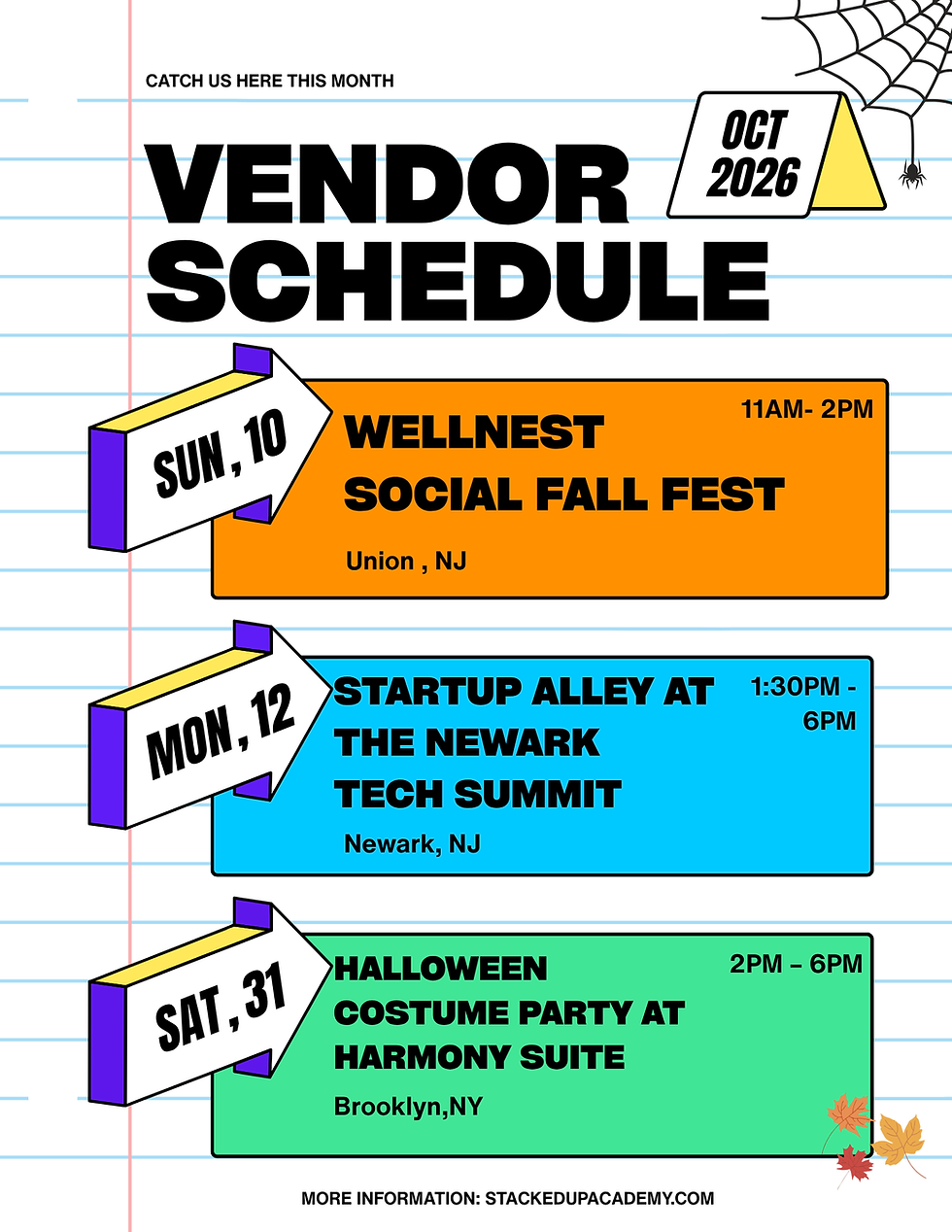 STACKED UP ACADEMY FALL EVENTS