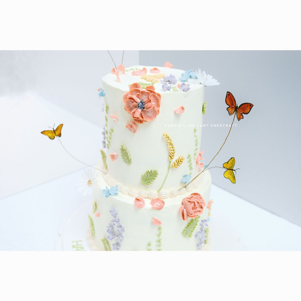 Thumbnail: 6"+8" Extra Tall Double-tier with Wafer Butterflies Extension