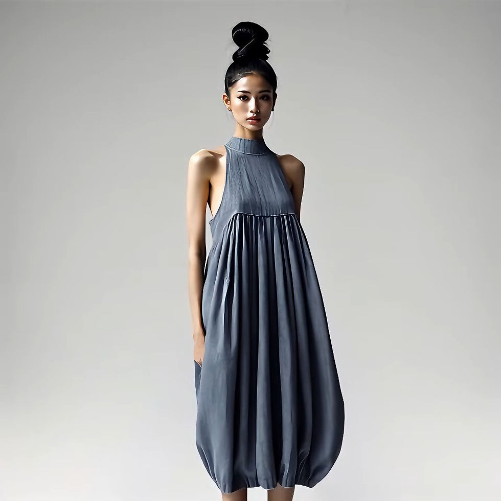 Sculpted Korean Balloon Dress 444
