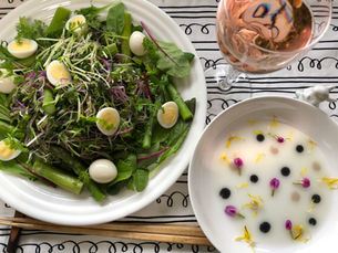 春の芽♪芽♪芽♪スタートナムルサラダ 黒麹甘酒+カルピスドレッシング添え