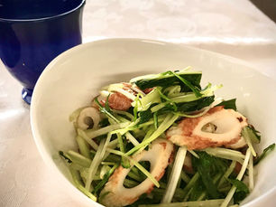 《ちくわと水菜のわさび和え》