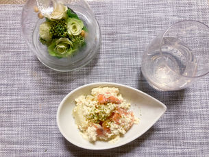 豆腐とサーモンポテトサラダ