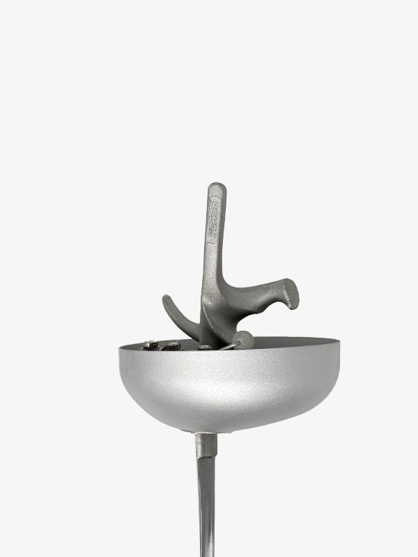 Ferre Epee non FIE complete epee with silver guard, pistol grip, socket, and steel point