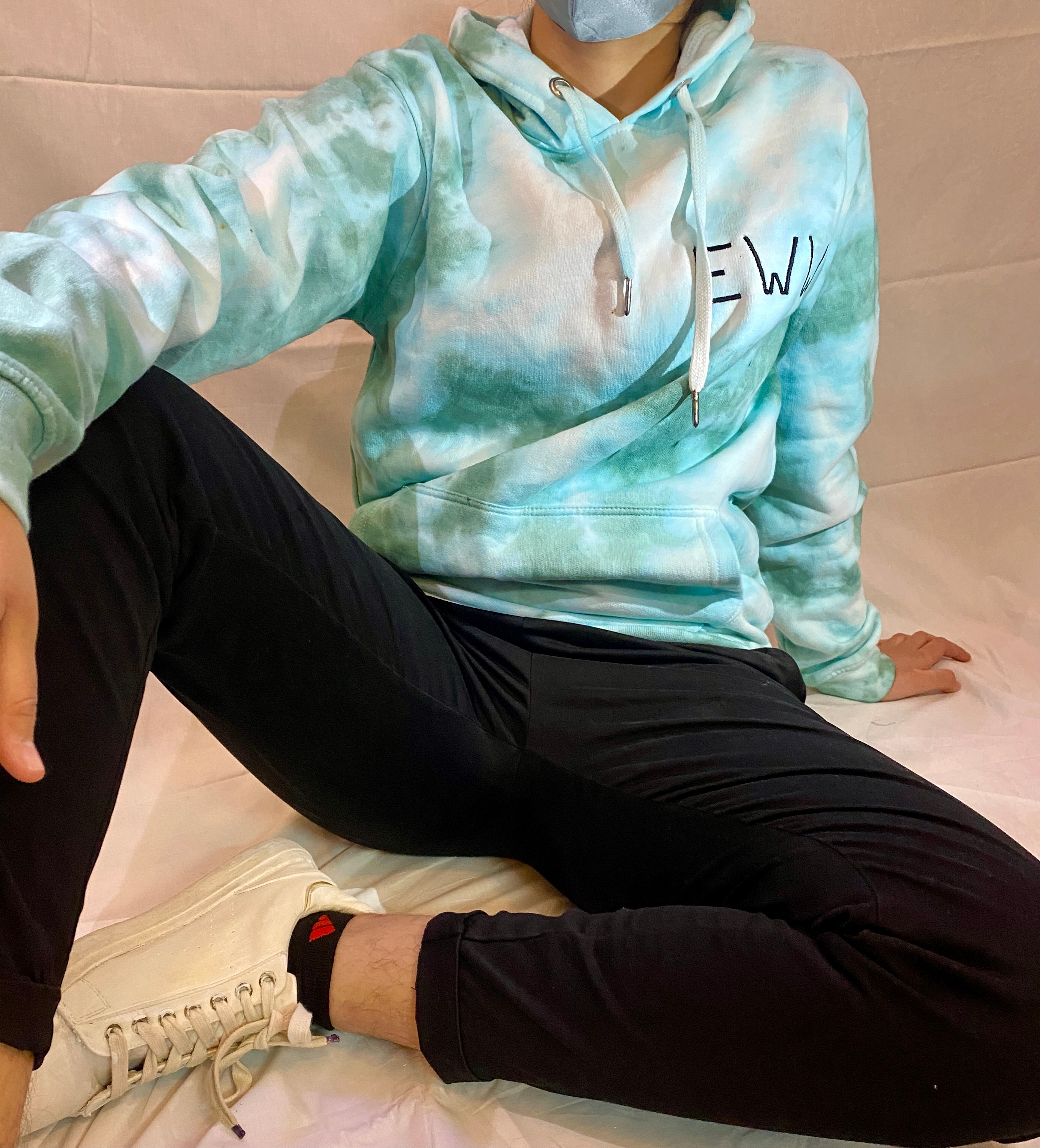 Sea Green and Turquoise Tie Dye Hoodie
