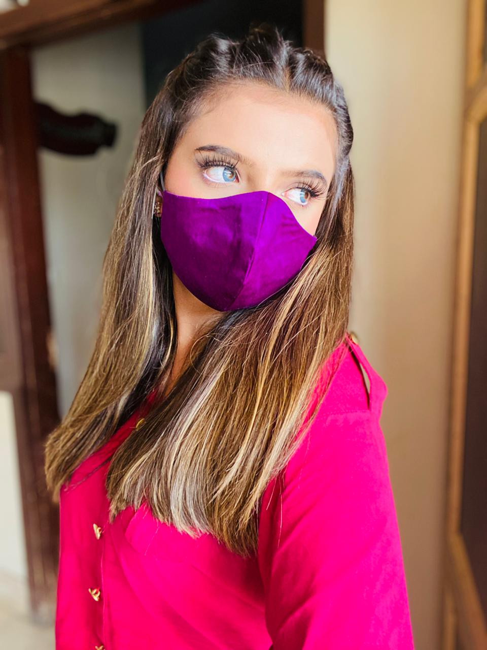 Violet Silk Mask