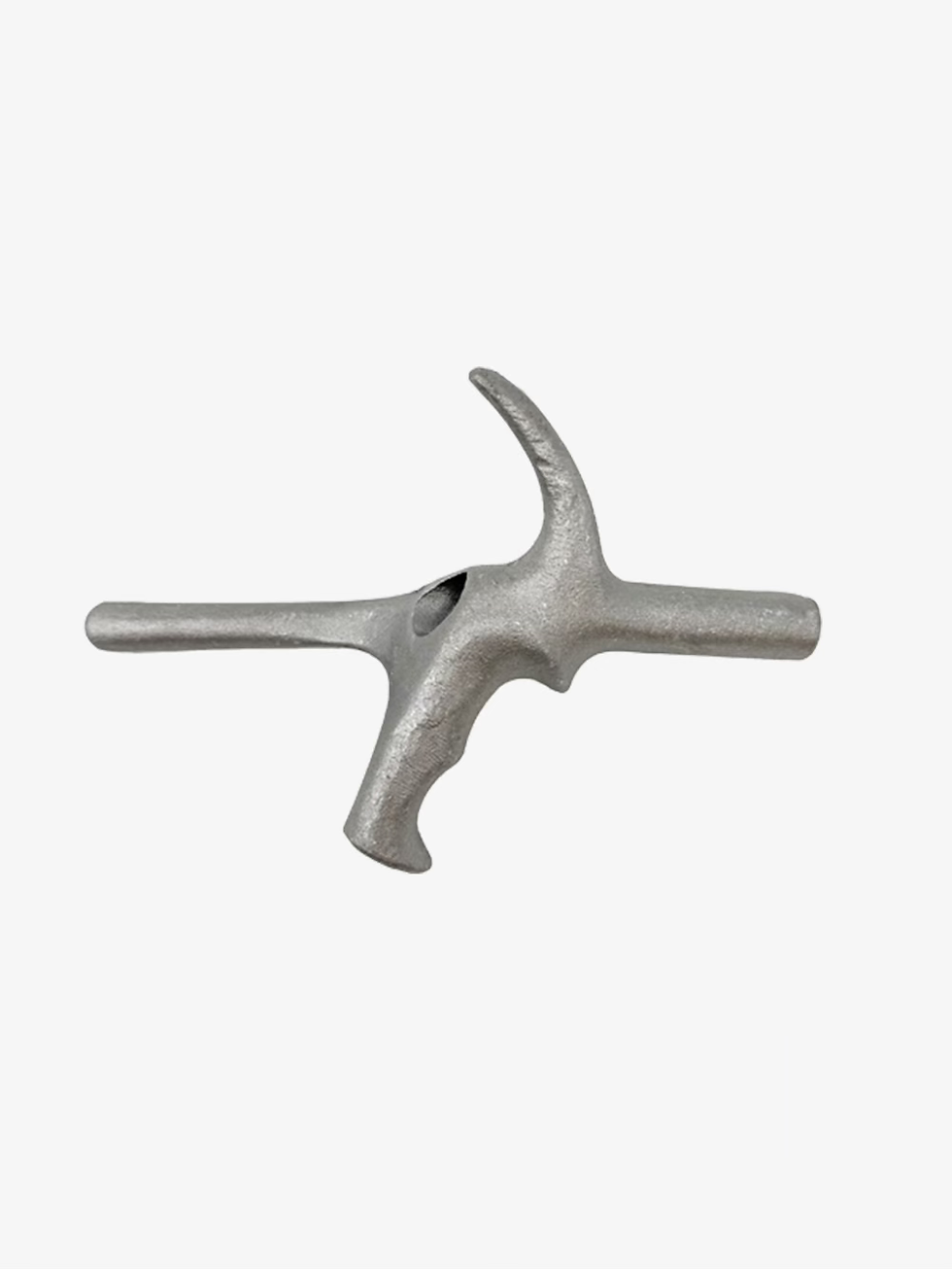Ferre Epee Visconti Grip silver aluminum pistol grip reverse side with oval cutout and ergonomic thumb support