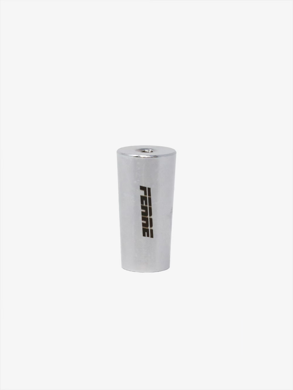 Ferre Foil Pommel front view with silver steel finish, Ferre logo, and notched top