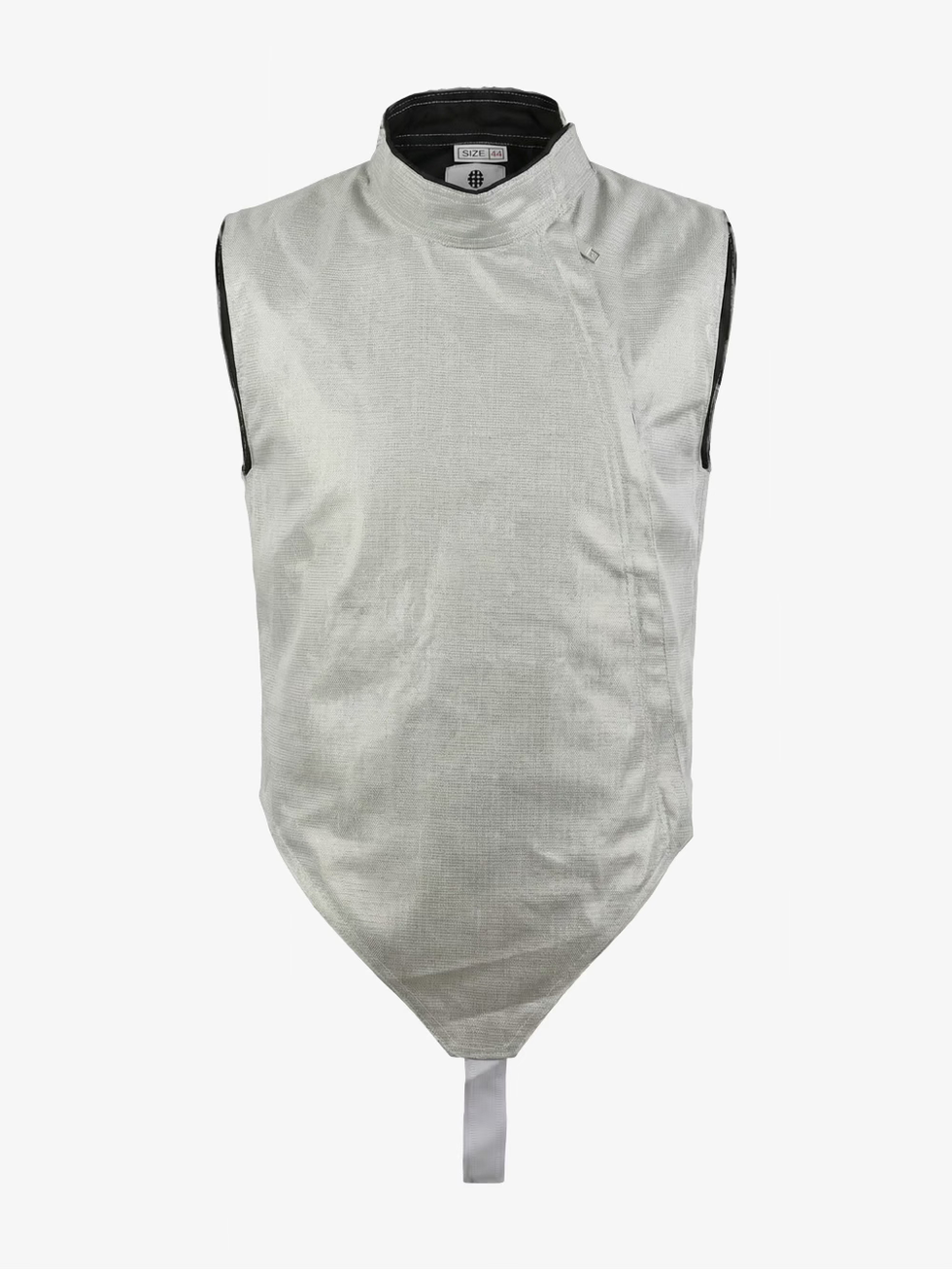 Ferre Washable Men Foil Lame front view with conductive silver fabric for electric foil fencing