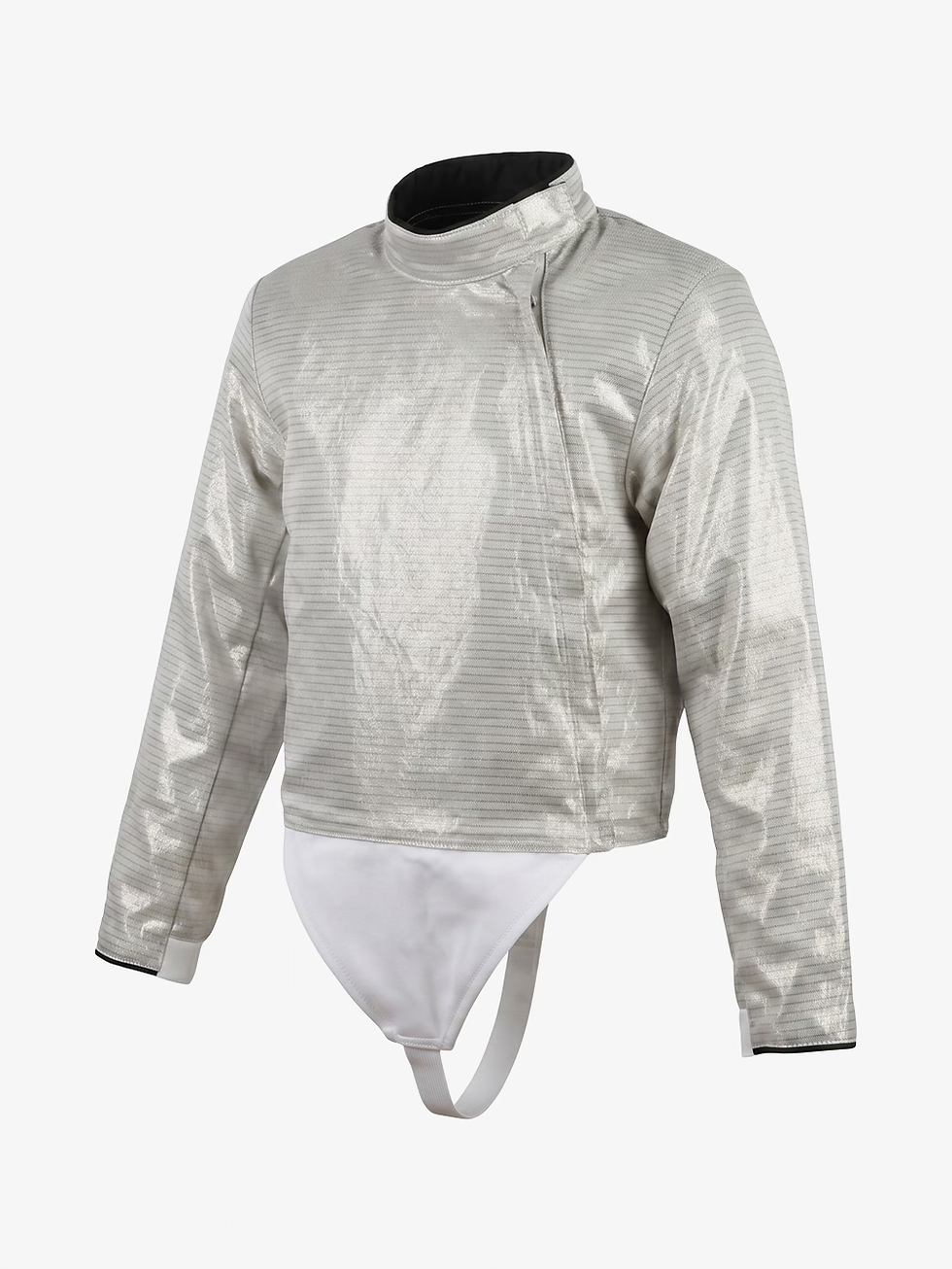 Ferre Kids Sabre Lamé angled front view showing conductive silver fabric and front closure