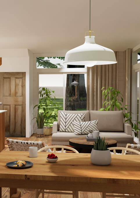 Espace lounge au chalet.